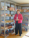 Linda Cherry stands next to shelving at Marlboroughs new Food Bank facility, ready to open its doors on December 13. 